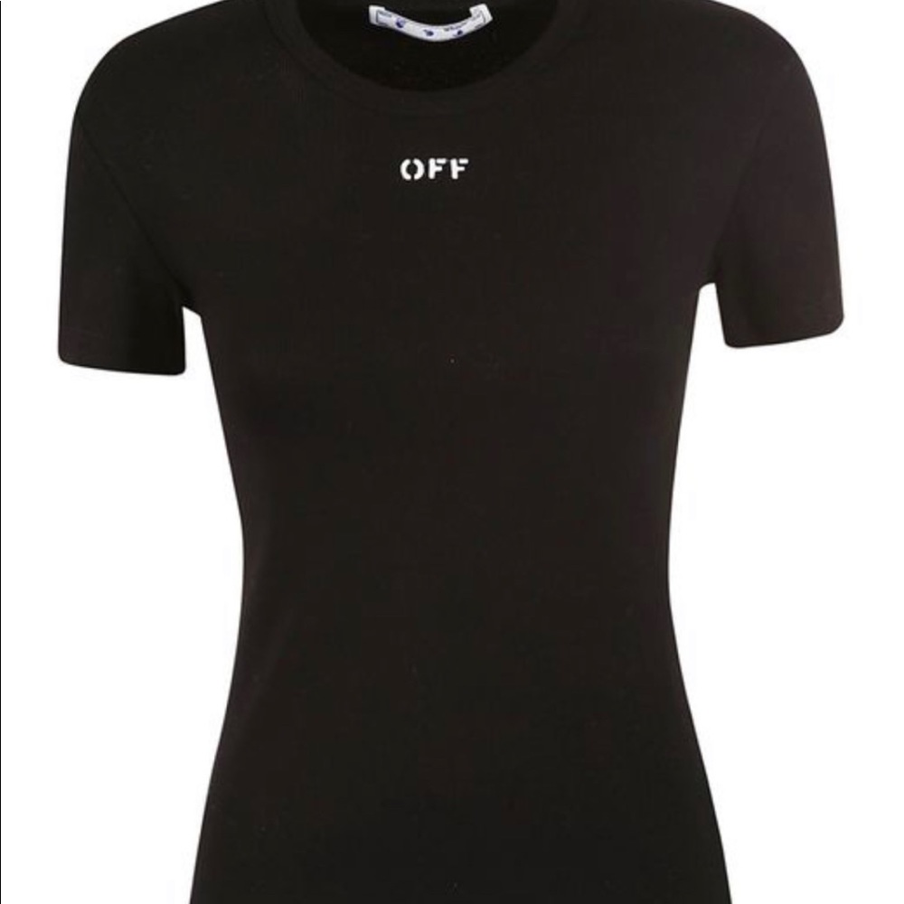 Off white ribbed crew neck